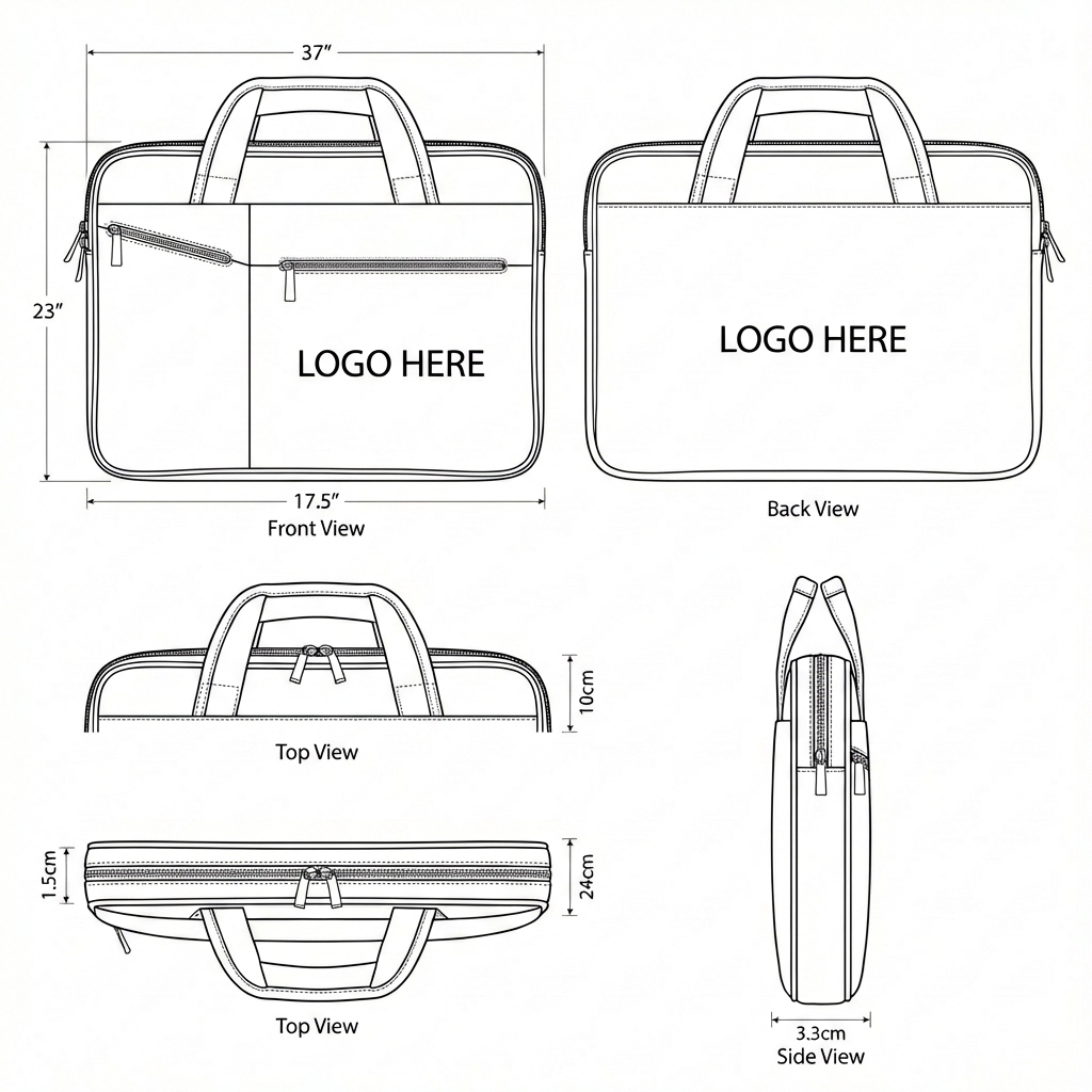 Urban Commuter Essential: Structured Canvas Laptop Briefcase