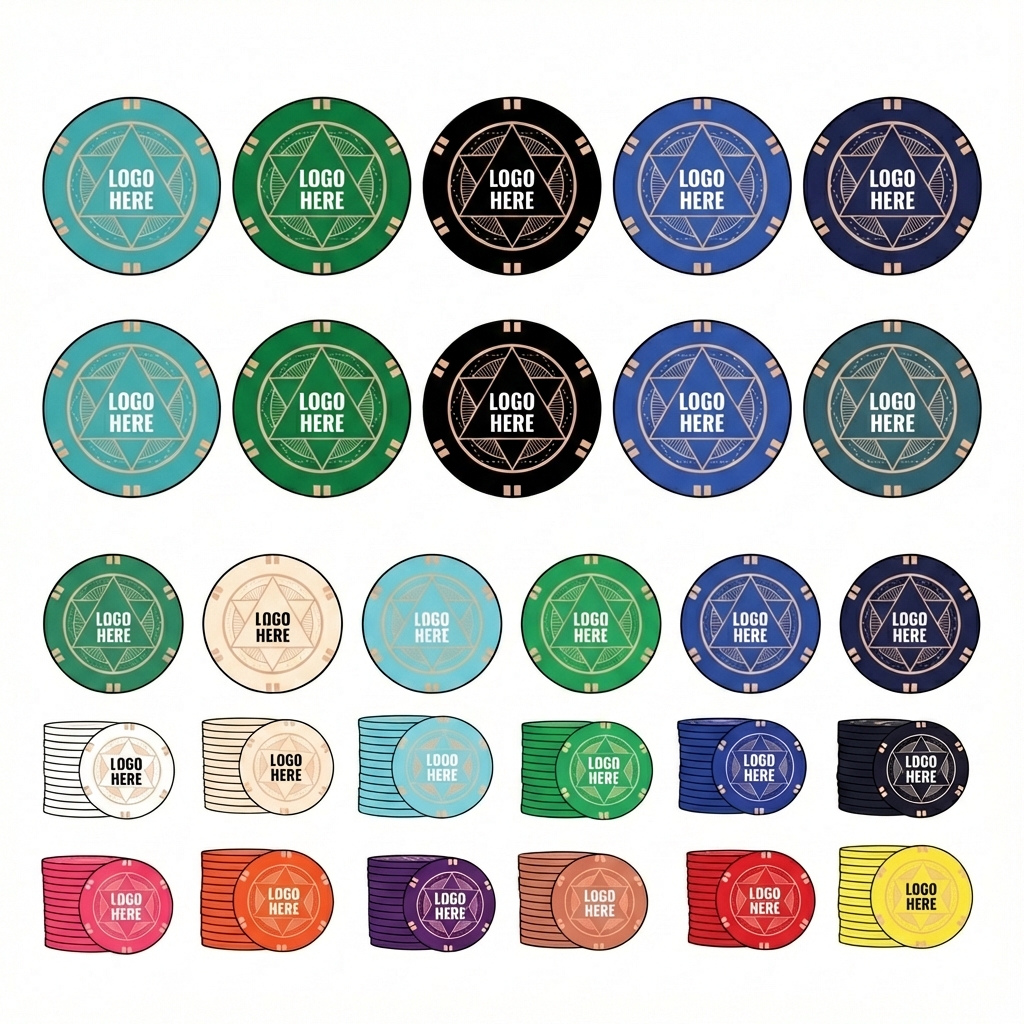 Customizable Premium Poker Chips with Blank Centers