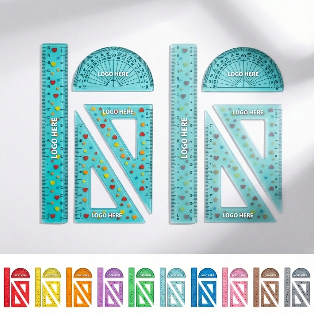 Whimsical Heart-Decorated Ruler Collection for Creative Studies