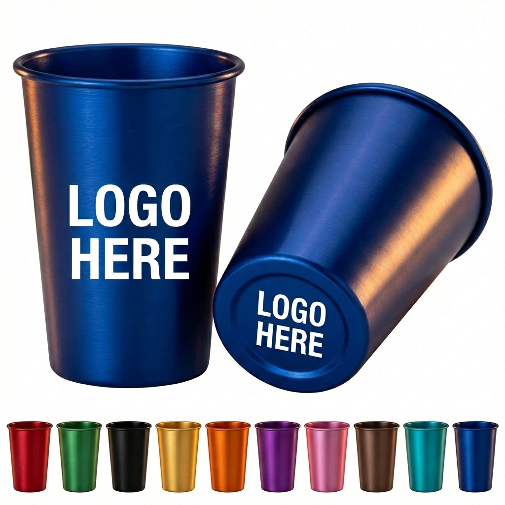 16oz Aluminum Party Camping Cup - Durable Metallic Finish