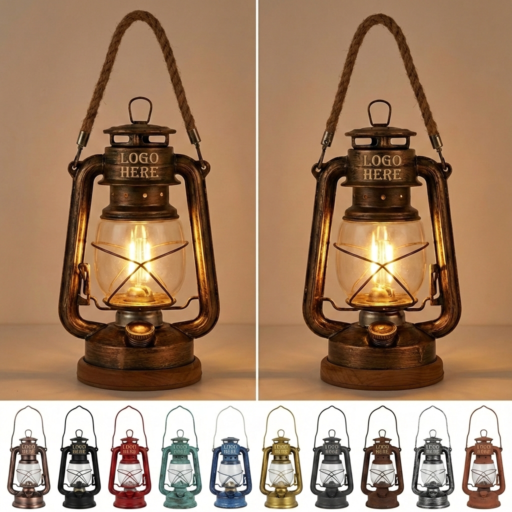 Vintage Lantern LED Lamp - Rustic Ambiance Light