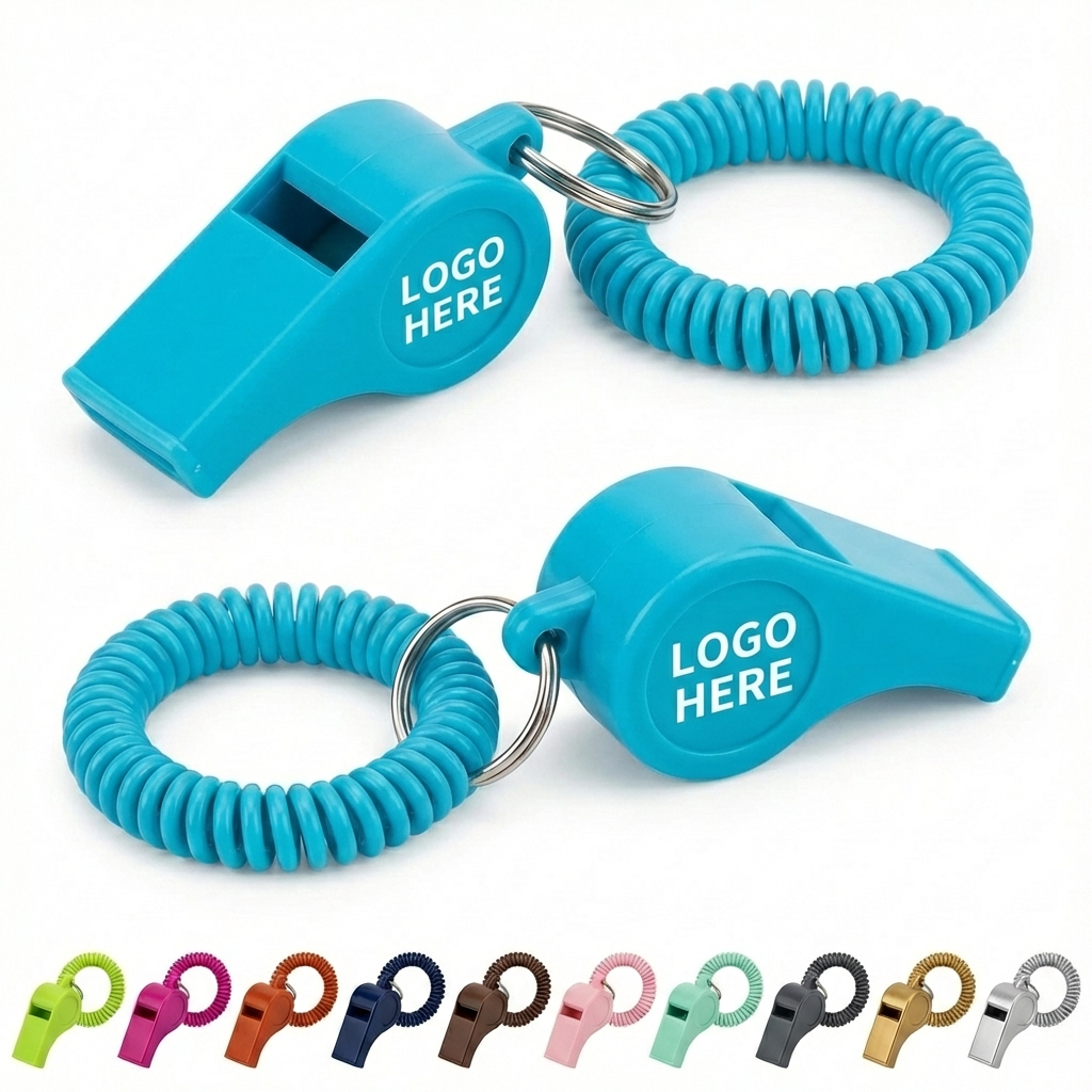 SecureLink Whistle Keychain with Split Ring
