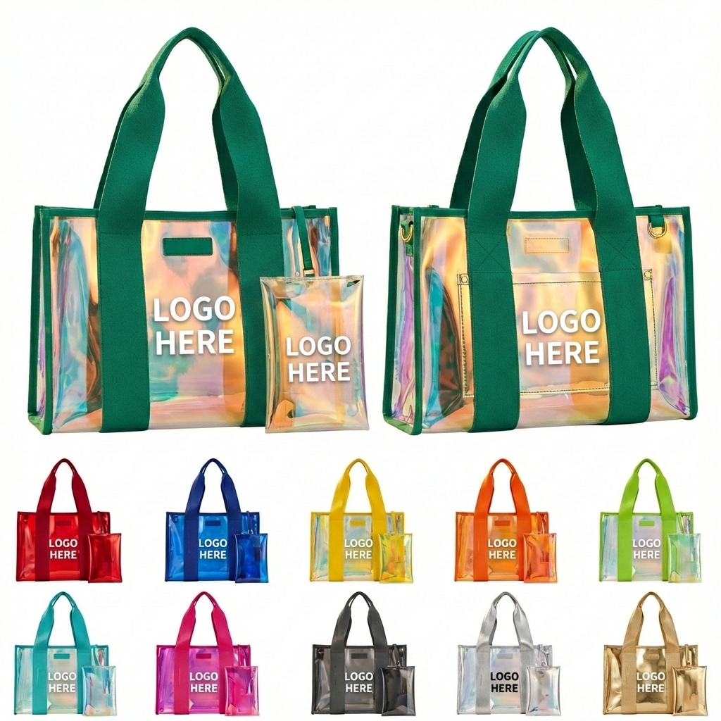 Rainbow Sheen Transparent Bag with Convenient Pouch