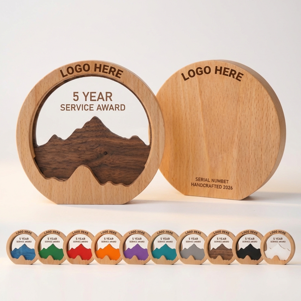 Summit Achievement Wooden Award with Acrylic Accents