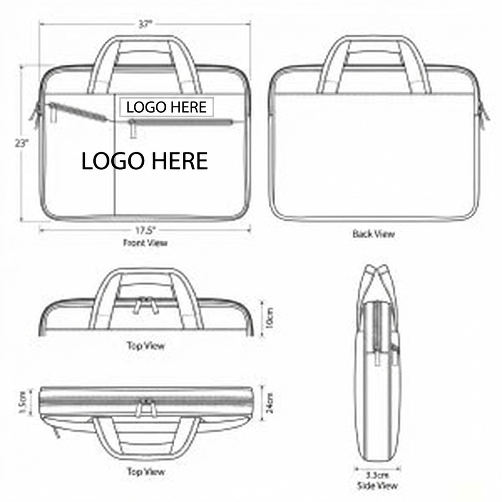 Urban Commuter Essential: Structured Canvas Laptop Briefcase