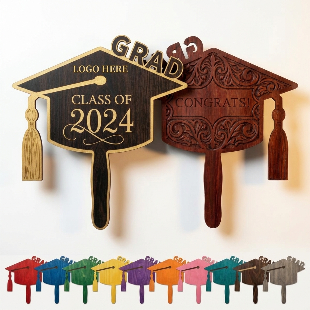 Personalized Graduation Cap Hand Fan & Sign