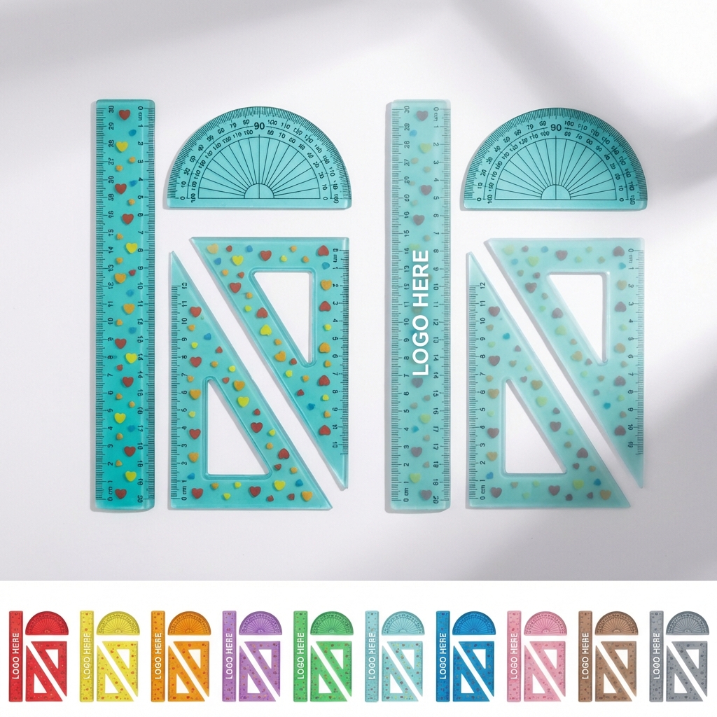 Whimsical Heart-Decorated Ruler Collection for Creative Studies