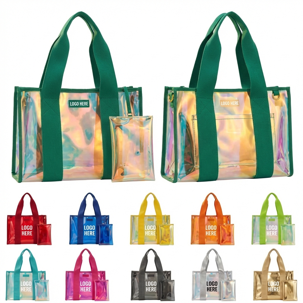 Rainbow Sheen Transparent Bag with Convenient Pouch